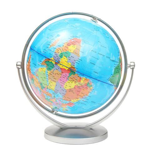 World Globe Earth Ocean Atlas Map With Rotating Stand Geography