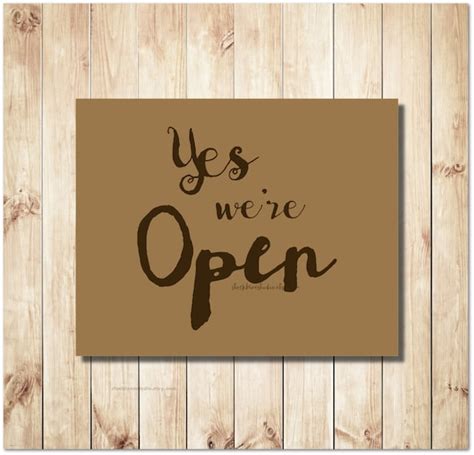 Items Similar To Printable Yes Were Open Rustic Brown Kraft Paper