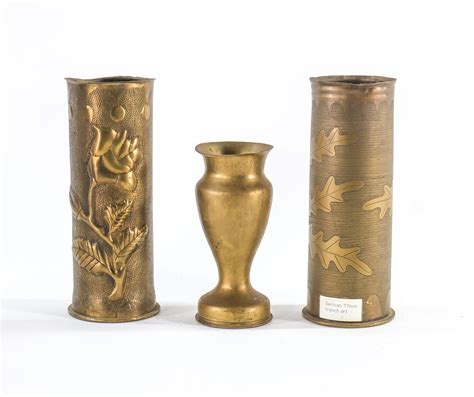 Five Wwi Trench Art Artillery Shells Ct Firearms Auction