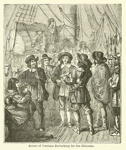 Arrest Of Puritans Embarking For The Colonies Stock Image Look And Learn