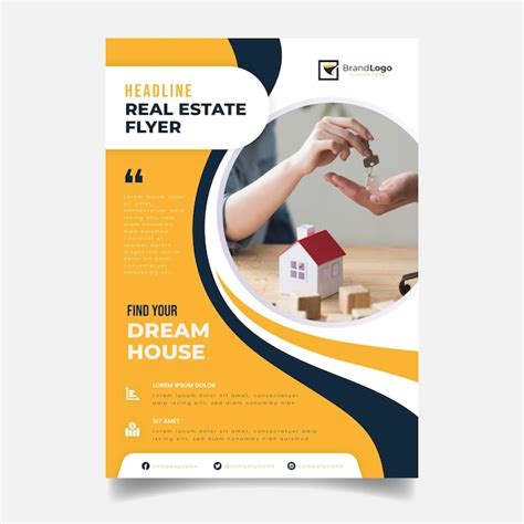 Premium Vector Flat Real Estate Poster Template With Photo