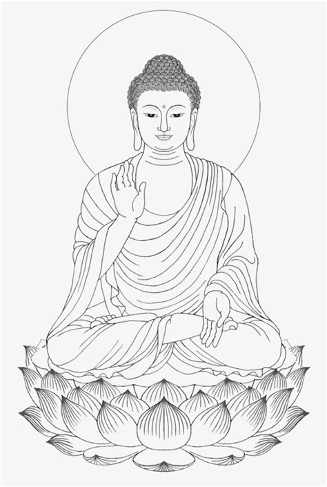 Shakya Muni Painted Portrait Sitting Buddha Drawing Buddha Drawing