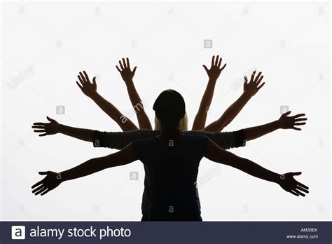 Silhouette Woman Arms Up Cut Out Stock Photos And Silhouette Woman Arms
