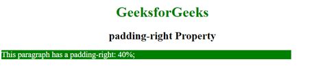 Css Padding Right Property Geeksforgeeks