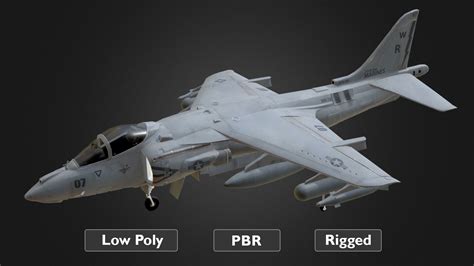 Harrier Jet Fighter 3d Asset Animated Cgtrader