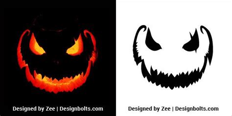 10 Scary Halloween Pumpkin Carving Stencils Ideas Faces