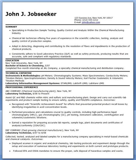You ought to read more about the template and find out whether you need. Lab Technician Resume Sample | Resume Downloads | Job ...