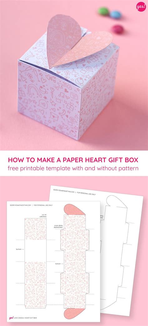 Doodle Pattern Heart Box Template Yes We Made This Diy T Box My