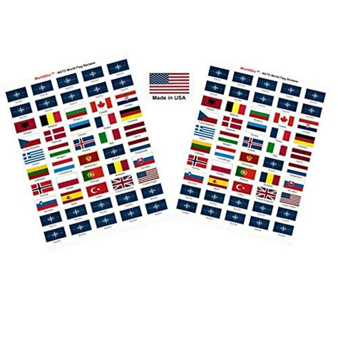 Made In Usa 100 Stickers Representing Nato Countries 15 X 1 Self