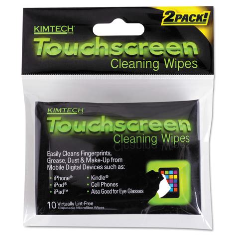 kimtech touchscreen disposable microfiber cleaning wipes 10 count