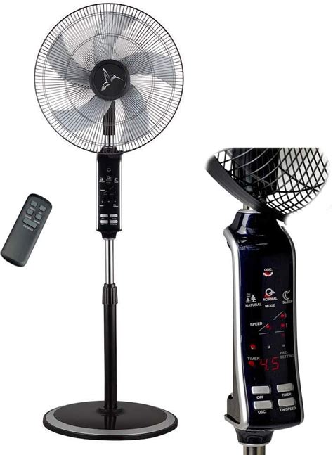 Deco Breeze Oscillating Floor Fan With Remote Powerful And Quiet