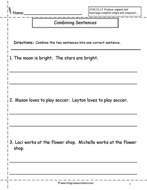 Continue with more related ideas like combining simple sentences worksheet, combining sentences appositive worksheet and compound and complex sentences worksheets. combining sentences worksheet | Combining sentences ...