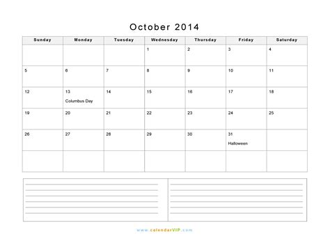 October 2014 Calendar Blank Printable Calendar Template In Pdf Word Excel