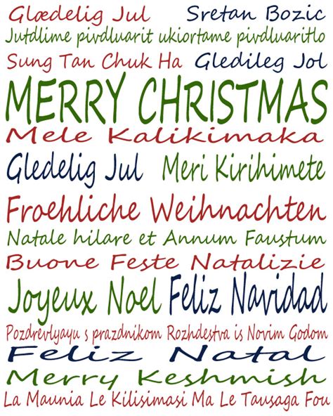 Merry Christmas In Different Languages Printable