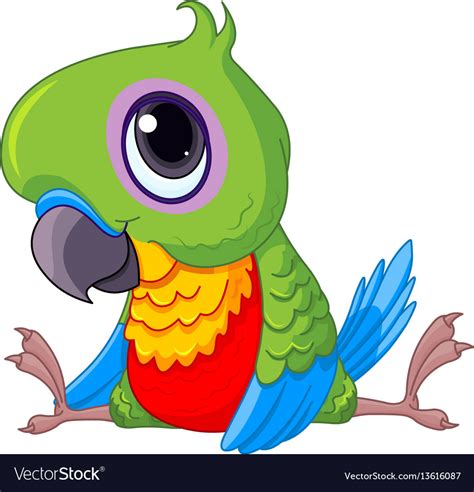 Cute Baby Parrot Royalty Free Vector Image Vectorstock