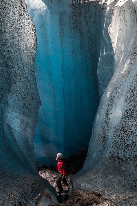 Mountain Guide In Ice Tunnel Landscape Photography Beautiful Places