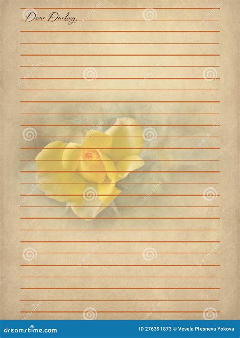 Vintage Romantic Writing Paper For Letters Stock Illustration