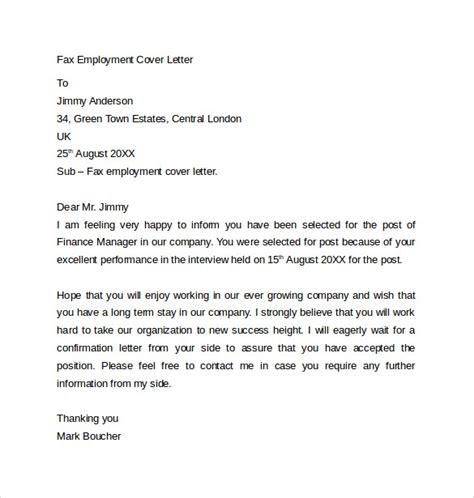 Free 9 Fax Cover Letter Templates In Pdf Ms Word