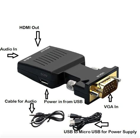New Vga To Hdmi Converter With Audio Vgaandaudio Input Hdmi13 Output