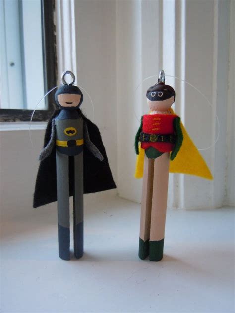 Batman And Robin Clothespin Doll Christmas By