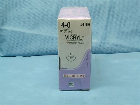 Ethicon J415h Vicryl Suture 4 0 27 Undyed Sh Taper Needle Da Medical