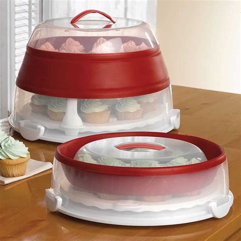 Collapsible Cupcake And Cake Carrier