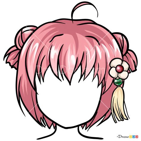 Anime hair draw in a bun. How to Draw Buns, Hairstyles
