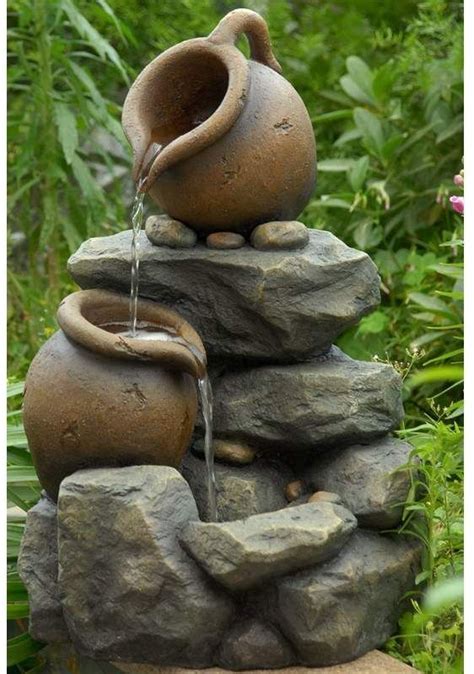 Jeco Inc Resinfiberglass Tiered Pots Fountain Fountains Outdoor