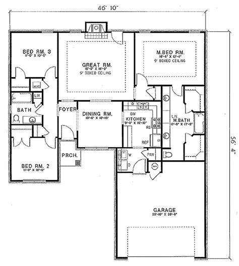 Traditional Style House Plan 3 Beds 2 Baths 1474 Sqft Plan 17 132