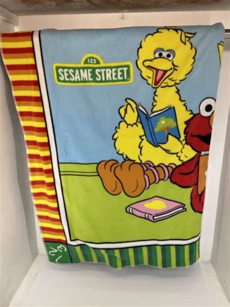 Sesame Street Throw Elmo Oscar Cookie Monster Big Bird 46 X 60 Blanket 22 49 Picclick