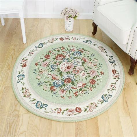 120cm Green Pastoral Style Round Carpets For Living Room Home Round