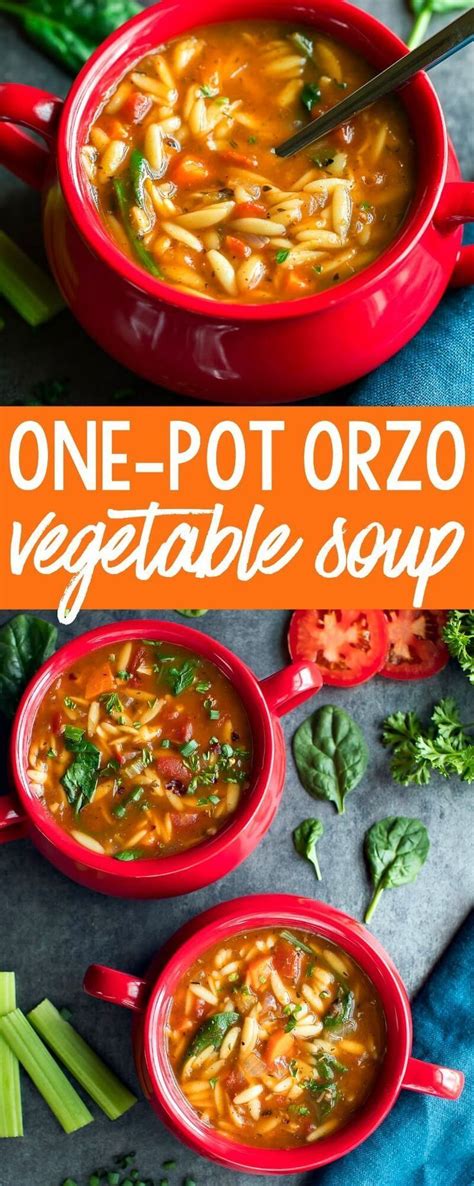 One Pot Orzo Vegetable Soup Peas And Crayons Recipe Vegetarian