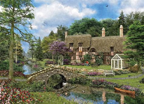 Cobble Walk Cottage By Dominic Davison 500pc Jigsaw Puzzle By