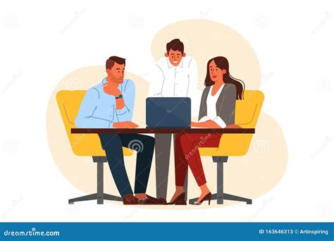 Group Of Business People At Work Office Meeting Stock Vector