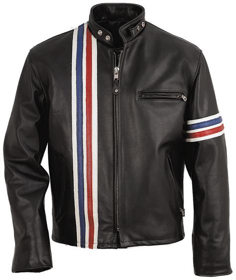 Easy Rider Striped Leather Motorcycle Jacket Leather Jacket