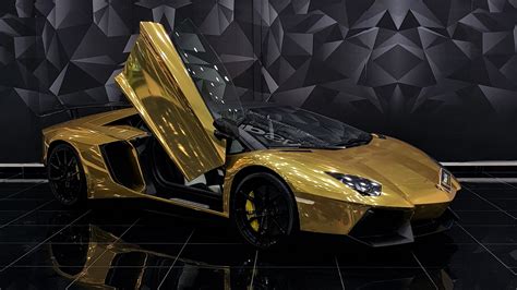 Aventador Gold Car