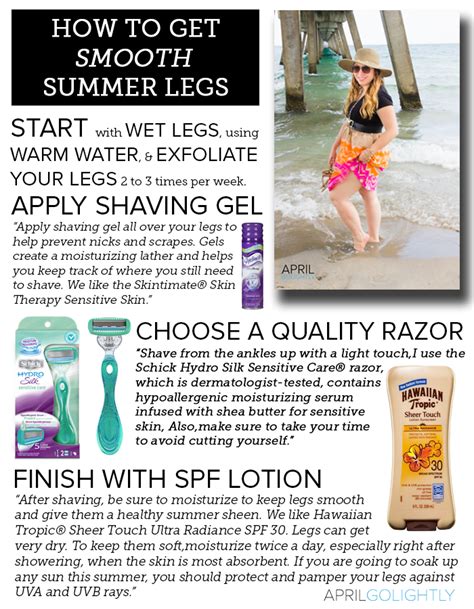 How To Get Smooth Summer Legs April Golightly Summer Legs Natural