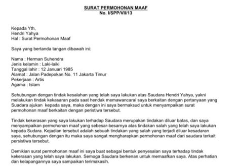 Tahapan Menulis Surat Permohonan Maaf