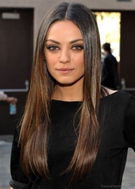 Mila Kunis Fabulous Long Hairstyle Straight Hairstyles Long Hair Styles Straight Layered Hair