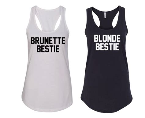 Blonde Bestie And Brunette Bestie Friend Tank Tops For Best