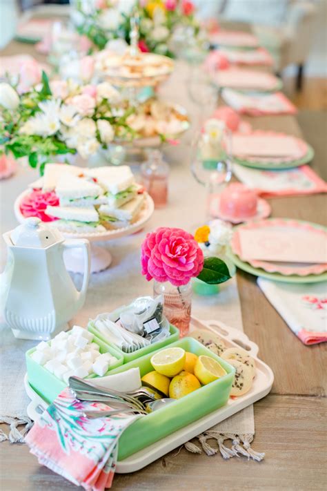 And over at green wedding shoes you'll find great idea concerning tea party decorations and the centerpieces you can try to replicate right at home. How to Host a Ladies Tea Party - Jenny Cookies