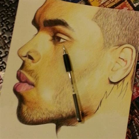 chris brown portrait drawing on behance