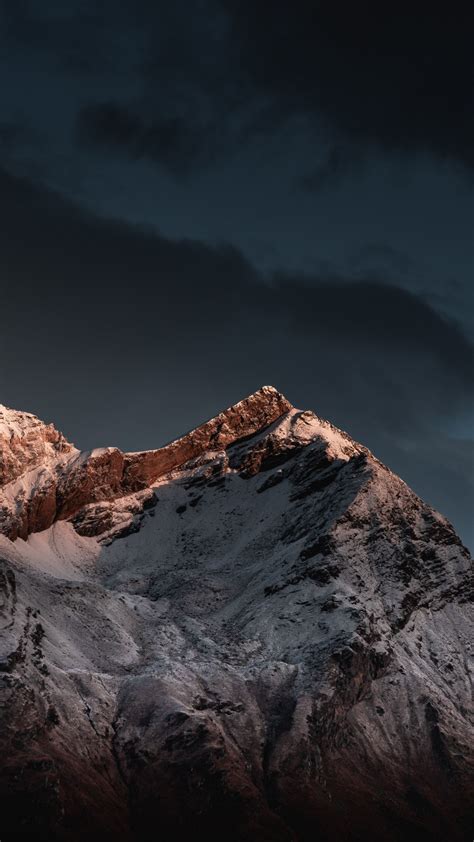 Download Shining Peak Mountain Sunset 1080x1920 Wallpaper 1080p