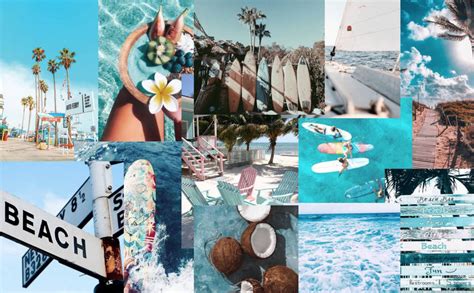 Download Summer Aesthetic Beach Collage Wallpaper By Cmaynard Aesthetic Summer K