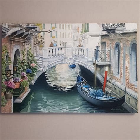 Venice Oil Painting On Canvas Venice Canal Italy Landscape Etsy
