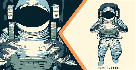 Astronaut Artistic Illustration Design Vector Download