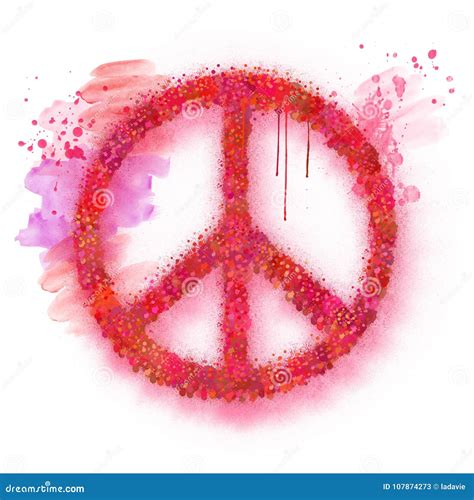Watercolor Peace Sign Stock Illustration Illustration Of Painting
