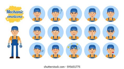 Big Set Workman Emoticons Repairman Emojis Stock Vector Royalty Free