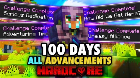 I Completed All Advancements In Days Of Hardcore Minecraft Youtube
