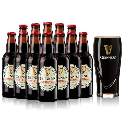 Guinness Original Stout 330ml Bottles With Guinness Pint Glass 12 Pack 42 Abv Beerhunter